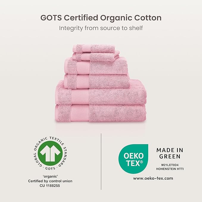 BIOWEAVES 100% Organic Cotton 700 GSM Plush Luxury Bath Towels - Image 8