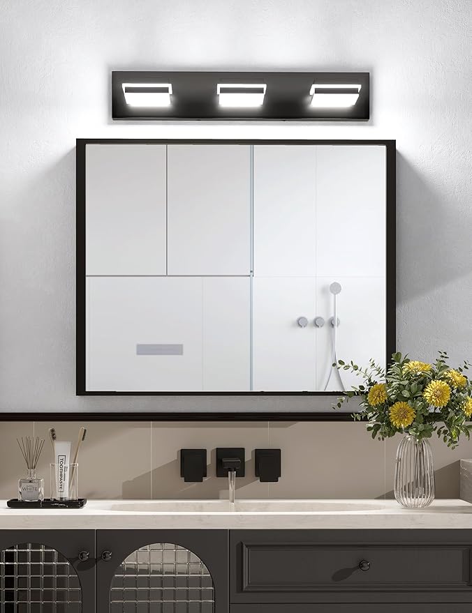 VOLISUN Modern Bathroom Vanity Light Fixtures, Matte Black LED Bathroom - Image 3