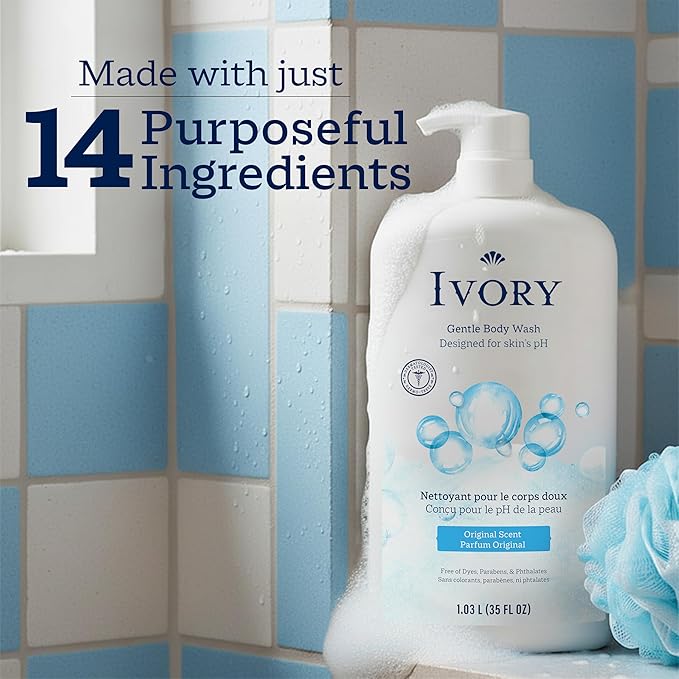 Ivory Body Wash, Designed for the Whole Family, Gentle Formula, Free of Dyes - Image 6