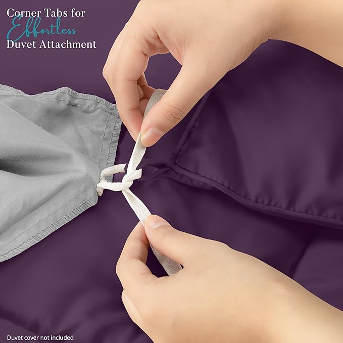 Utopia Bedding King Comforter Duvet Insert, Quilted Plum Comforter - Image 6