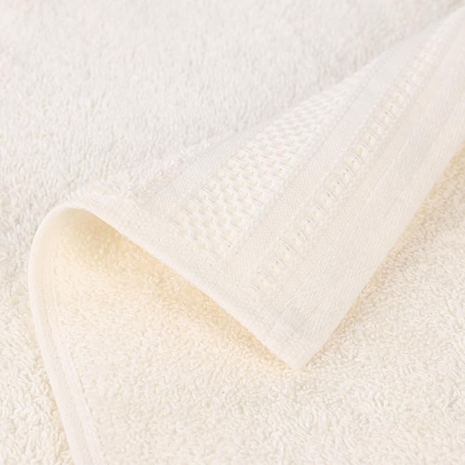 Superior Honeycomb 100% Cotton 500 GSM 12 Piece Bath Towel Set, 6 Washcloths - Image 5