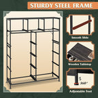 WLIVE Tall Dresser for Bedroom, Fabric Dressers Storage Tower, Dresser & Chest of Drawers with 11 Drawers, Storage Cabinet, Hallway, Closets, Steel Frame, Wood Top, Charcoal Black Wood Grain Print