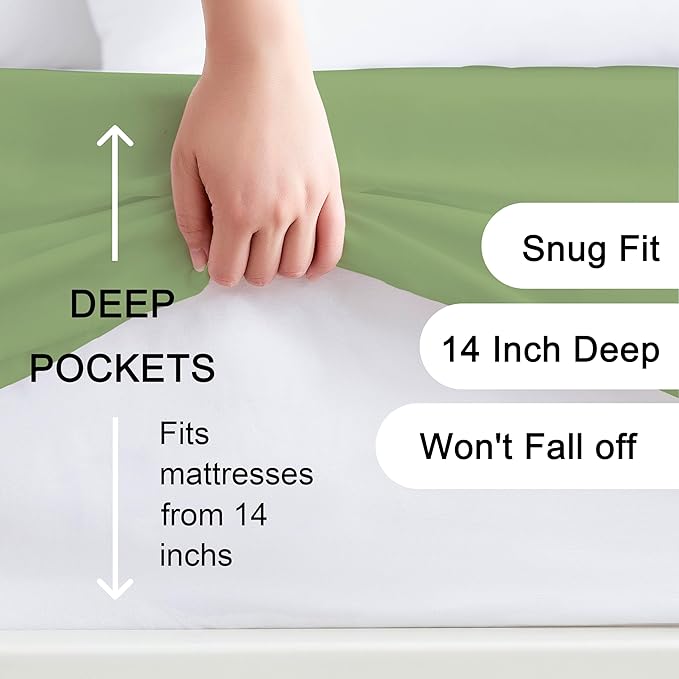 Hotella 100% Microfiber Full Size Fitted Sheet Only, Machine Washable and - Image 2