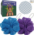 Bathway Loofah Bath Sponge, 2 Pack African Net Sponge Authentic, Exfoliating by Bathway