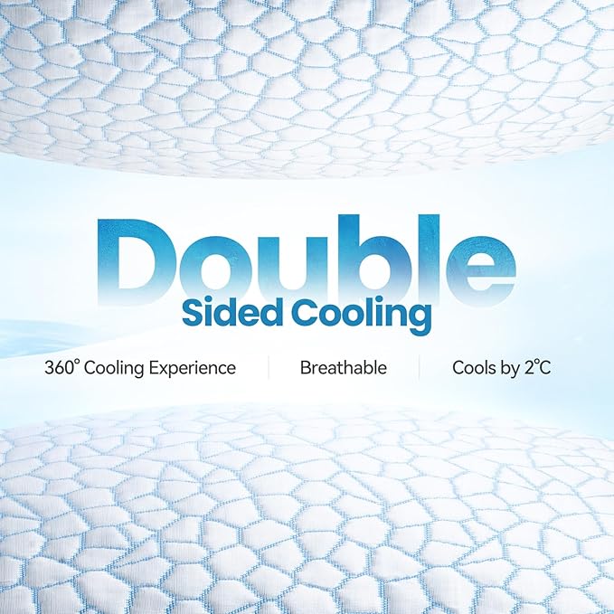 QUTOOL Cooling Pillows for Sleeping, Shredded Memory Foam Pillows King Size Set - Image 2