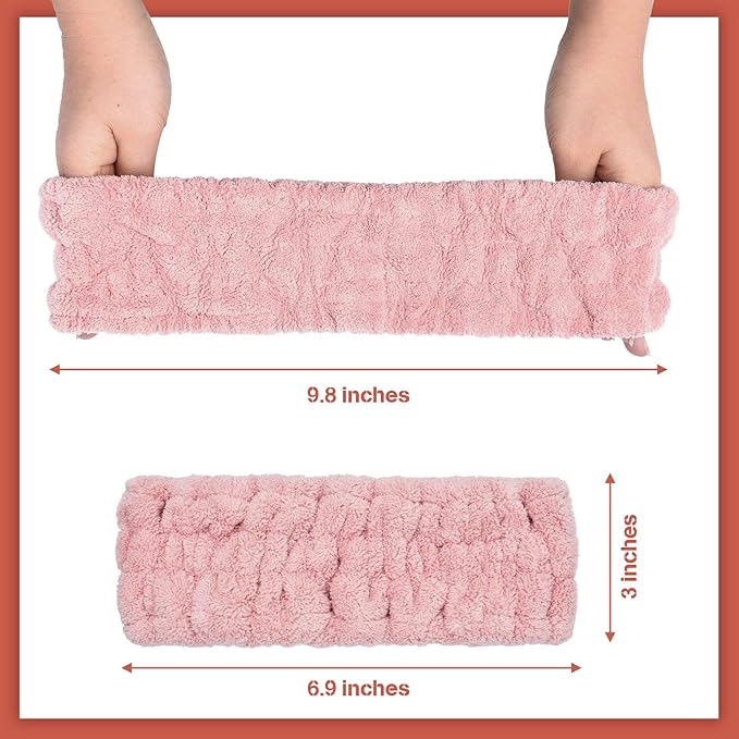 Chuangdi 3 Pieces Spa Headband for Women Facial Makeup Headband Soft Terry - Image 3
