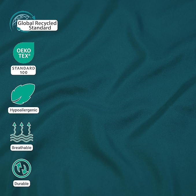 ZPECC King Flat Sheet Only 6 Pack, Durable Teal Top Bed Sheets Hypoallergenic - Image 4