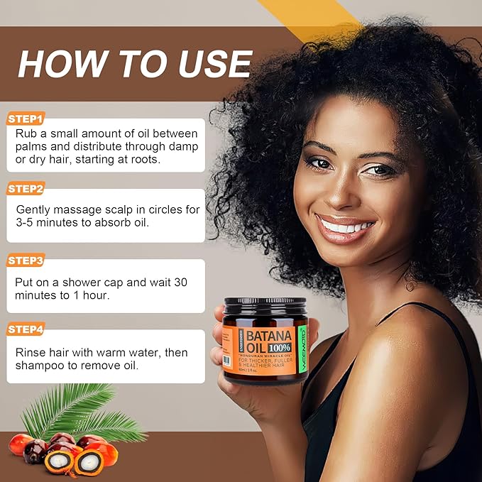 Batana Oil for Hair Growth Dr Sebi, 100% Raw Organic Batana Hair Mask from - Image 5