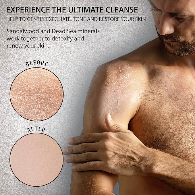 Salt Body Scrub Sandalwood For Men – Moisturizes, Exfoliates & Nourishes Skin – - Image 7