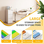 Reegangfa 3 Drawer File Cabinet with Lock, 18" D Metal Vertical Filing Cabinets, Steel File Storage Cabinets for Home Office, Hanging A4 Legal/Letter Size Narrow File Cabinet, Assembly Required