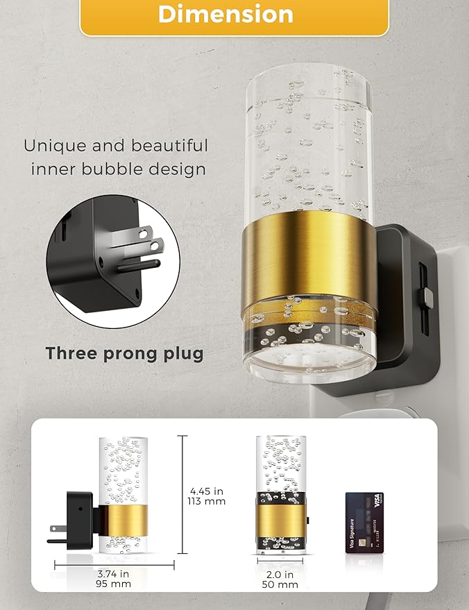 L LOHAS LED Night Light, Dimmable Night Lights Plug into Wall, 2 Pack Acrylic - Image 5
