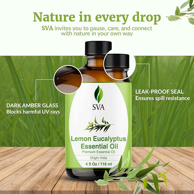 SVA Lemon Eucalyptus Essential Oil – 4 Fl Oz – 100% Natural Citriodora Oil - Image 7