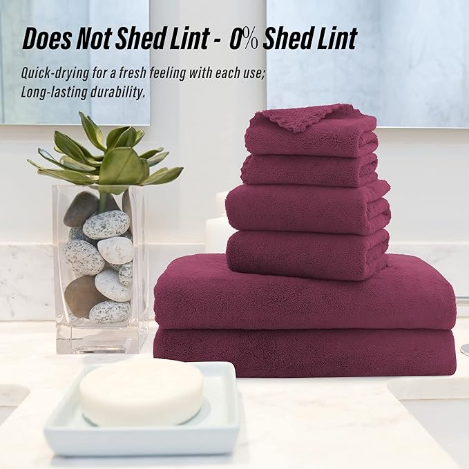 MOONQUEEN Ultra Soft Microfiber Coral Velvet Towel Set - Image 5