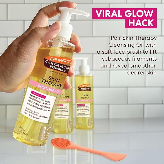 Palmer's Cocoa Butter Formula Skin Therapy Cleansing Oil, Gentle Makeup Remover - Image 7