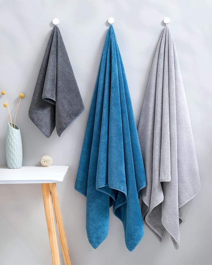 Lumimi Towel Set of 8 Very Soft Microfiber 4 Bath and 4 Hand Towels Quick Dry - Image 6