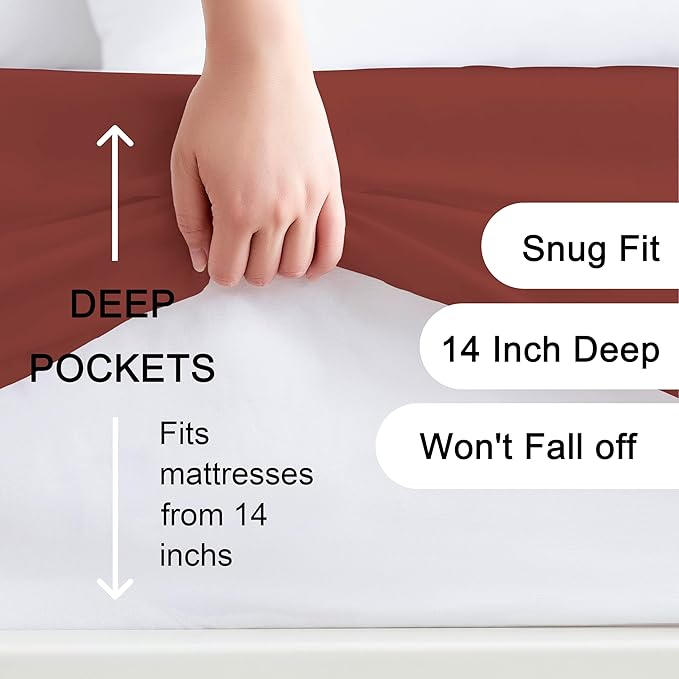 Hotella 100% Microfiber 60"x80" Queen Size Fitted Sheet Only, Hotel Quality - Image 2