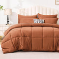 Love's cabin Queen Comforter Set Burnt Orange, 7 Pieces Queen Bed in a Bag by Lovescabin
