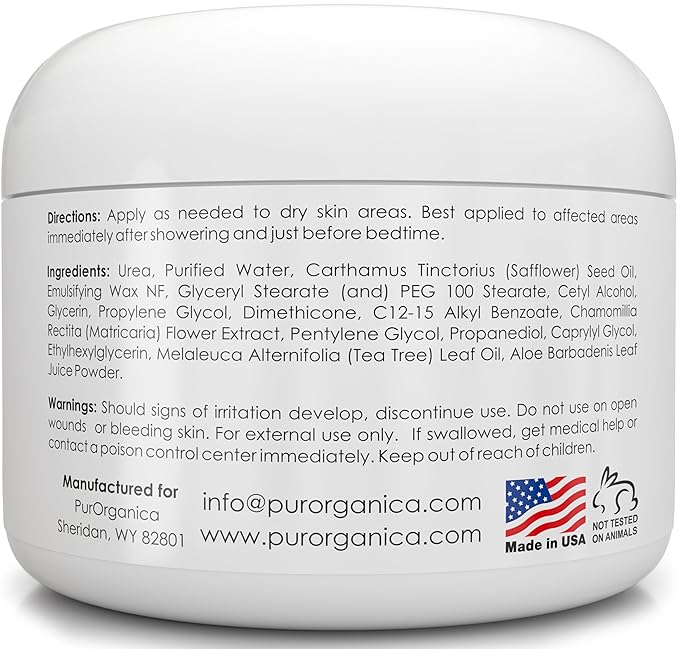 PurOrganica Urea Cream 40% – Made in USA, Maximum Strength Foot Cream - Image 8