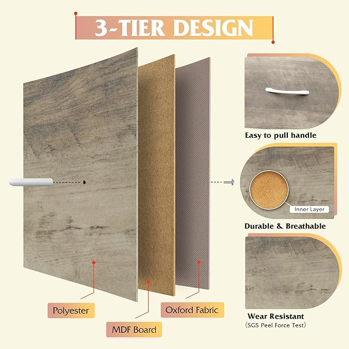 WLIVE Tall Dresser for Bedroom, Fabric Dressers Storage Tower, Dresser & Chest of Drawers Organizer Unit with 11 Drawers, Storage Cabinet, Hallway, Closets, Steel Frame, Wood Top, Greige