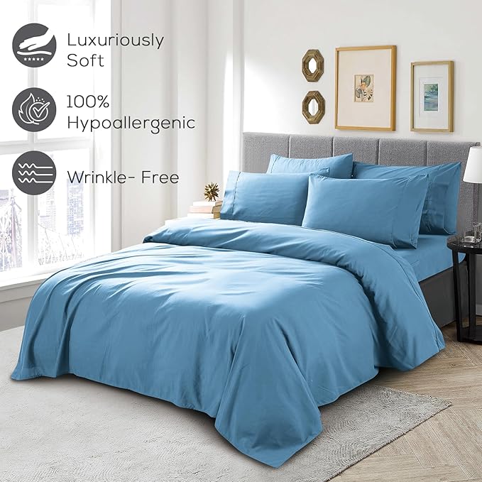 Mueller Ultratemp King Size Sheets Set, Super Soft 1800, 6 Piece, Deep Pocket - Image 5