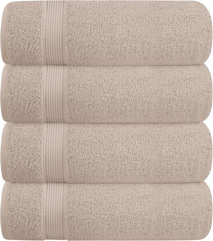 BELZZI Home Ultra Soft 4 Pack Oversized Bath Towel Set 27x54, Cotton Compact by Unknown