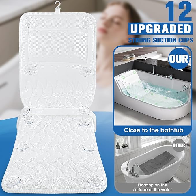 Full Body Bath Pillow for Bathtub, Luxury Thick Bath Cushion for Soaking Tub - Image 2