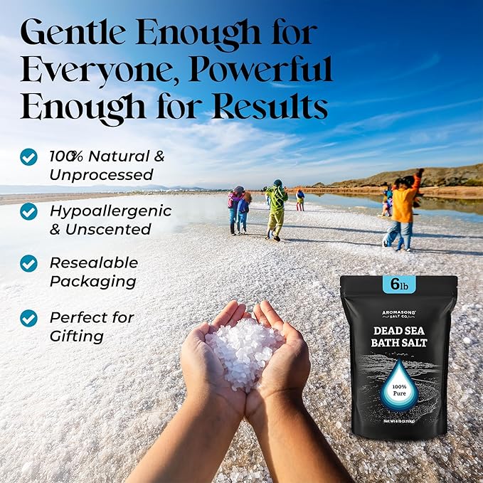 Aromasong Dead Sea Salt Bath Soak 6 Lbs. Bulk Pack – 100% Natural Dead Sea Salts - Image 5