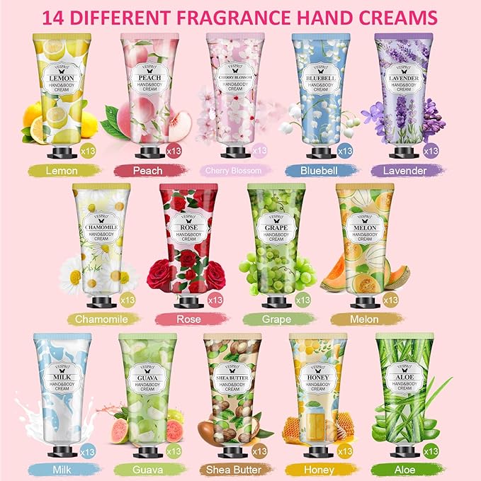182 Pack Hand Cream Set, Mothers Day Gifts, Hand Lotion - Image 3