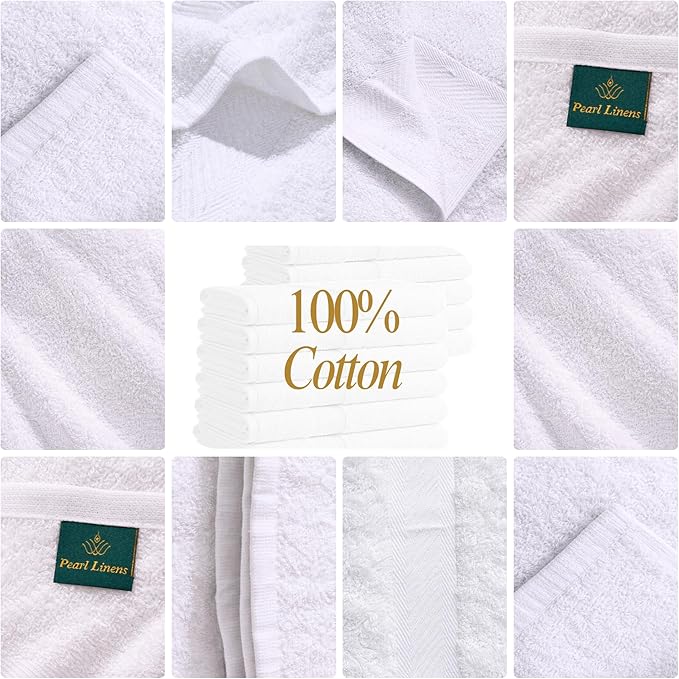 Pearl Linens Pack of 12 100% Cotton Bath Towels – 24x48 Quick-Dry, Lightweight - Image 3