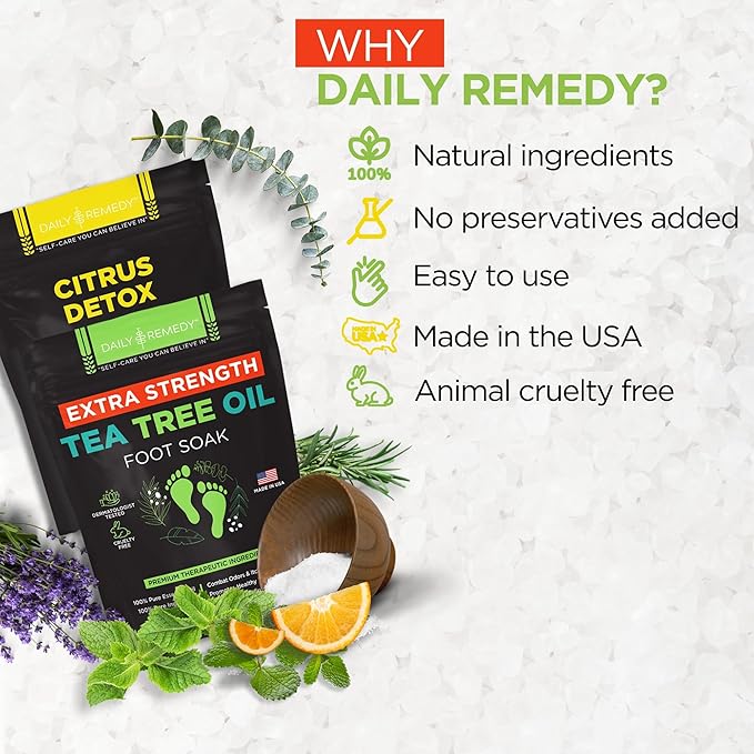 DAILY REMEDY EXTRA STRENGTH Tea Tree Oil & Citrus Detox Foot Soak Set - Image 7