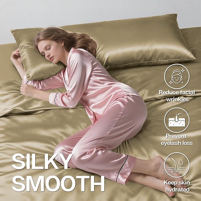 MR&HM Satin Body Pillow Cover, Soft and Breathable Body Pillow Case - Image 4