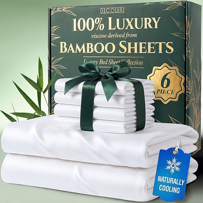 DECOLURE 100% Viscose Derived from Bamboo Sheets Full Size by DECOLURE