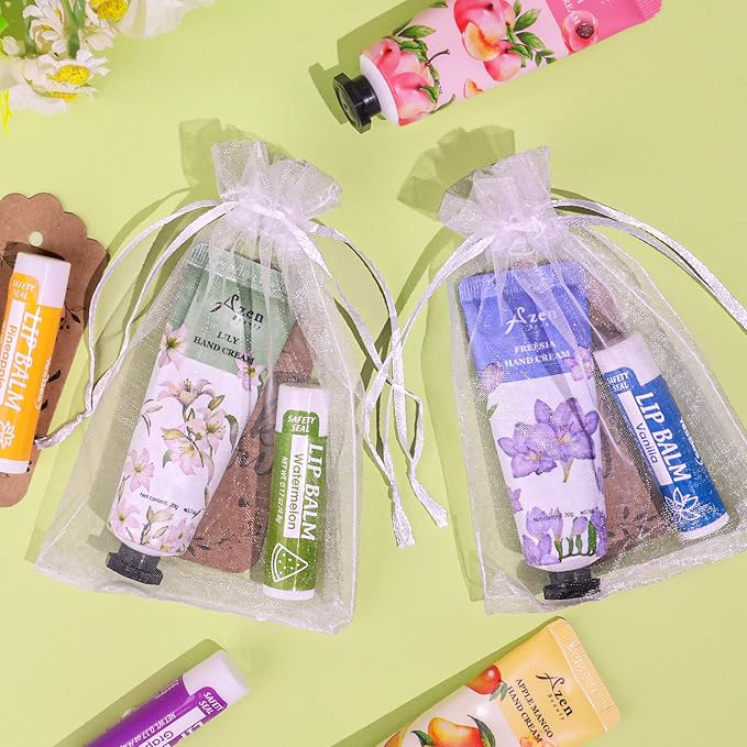 AZEN 16 Sets Bulk Gifts, Hand Cream and Lip Balm Bulk Set - Image 5