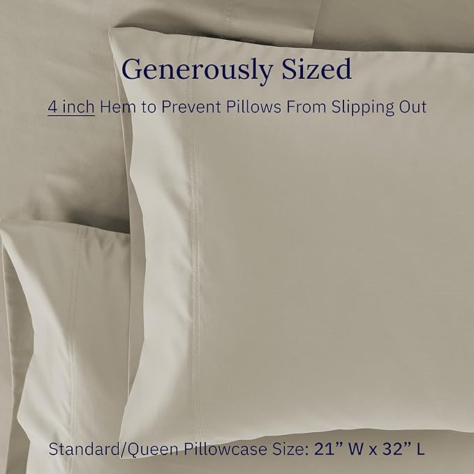 CALIFORNIA DESIGN DEN Luxuriously Soft Hotel Quality 600 Thread Count, 100% - Image 6