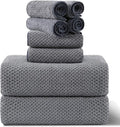 8-Piece Gray Bath Towel Set, 2 Extra Large Bath Towel Sheets, 2 Hand Towels and by Smuge