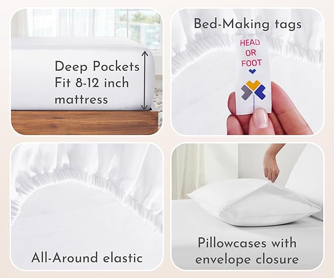 California Design Den 100% Cotton 2-Pack Extra Long Twin Sheets, Soft & Durable - Image 5