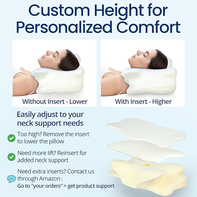 Cervical Neck Pillow for Sleeping, Ergonomic Contour Soft Non Collapsing Memory - Image 6