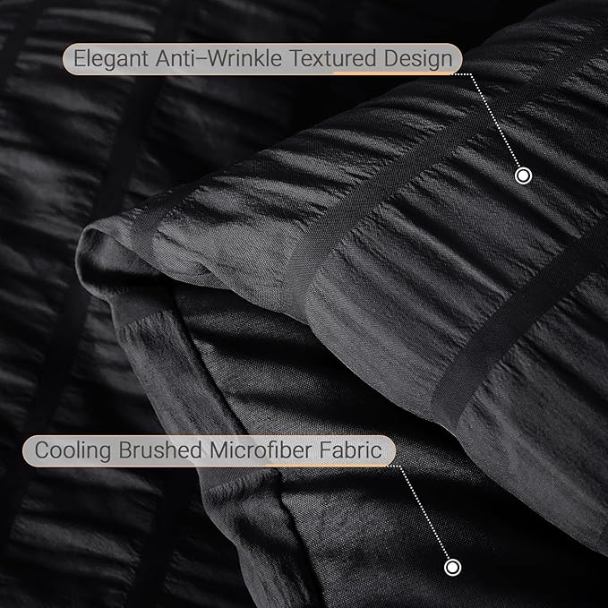 MUXHOMO 7 Pieces California King Comforter Set, Seersucker Bed in a Bag Cal - Image 6