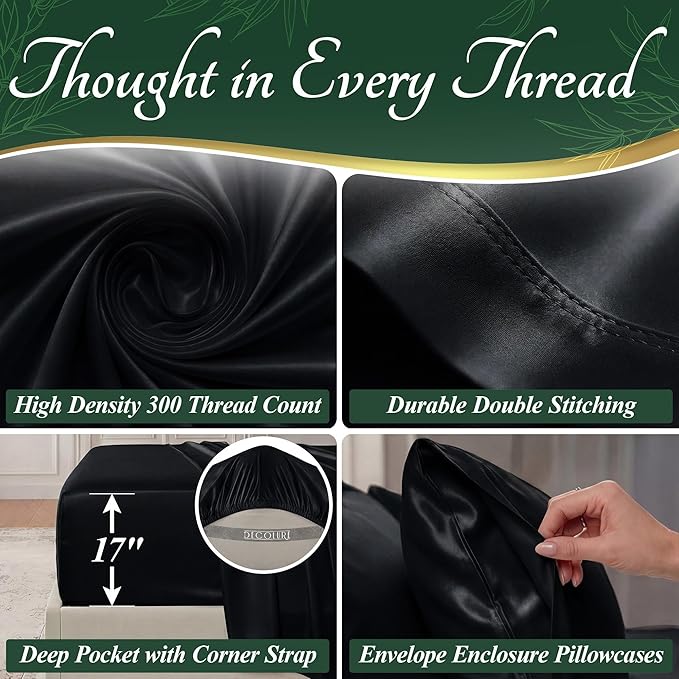 DECOLURE 100% Viscose Derived from Bamboo Sheets Queen Size - Image 4