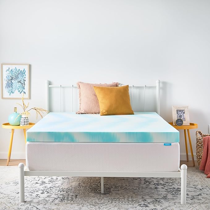 Linenspa 4 Inch Swirl Gel Memory Foam Mattress Topper, Full Size – Cooling Gel - Image 9