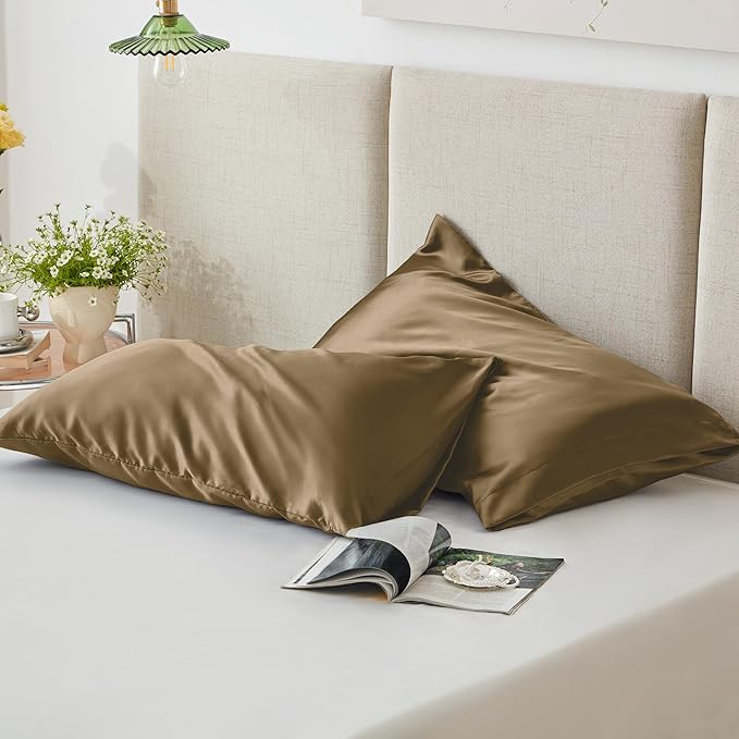 Love's cabin Satin Pillowcase Set of 2 Queen Size 20x30, Cooling Pillow Covers - Image 5