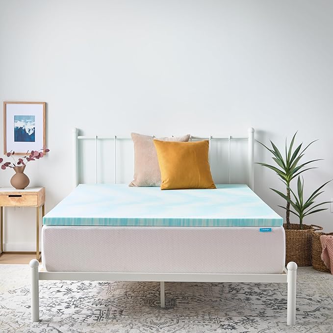 Linenspa 2 Inch Swirl Gel Memory Foam Mattress Topper, Full Size – Cooling Gel - Image 9