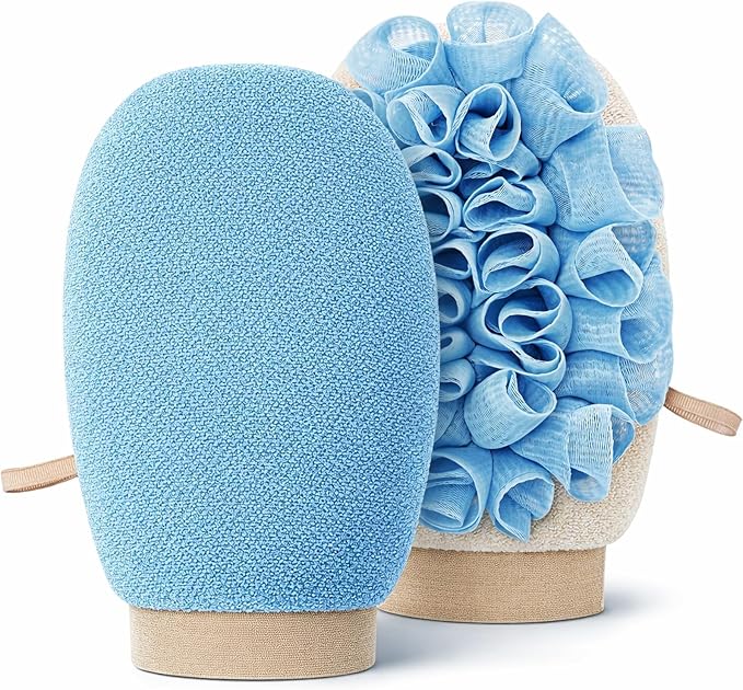 2-in-1 Exfoliating Glove for Self Tan Removal & Daily Shower, Dual-Sided Korean by Gdrctica