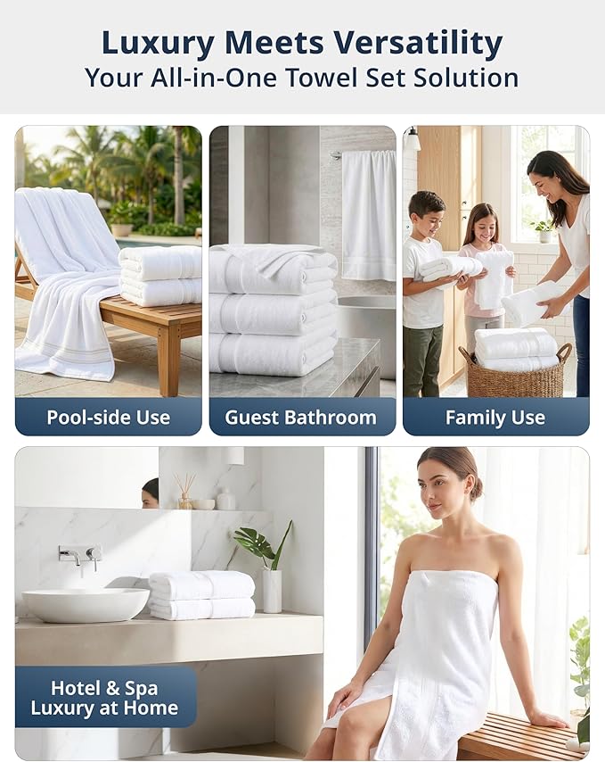 LANE LINEN 100% Cotton Bath Sheets - Image 7