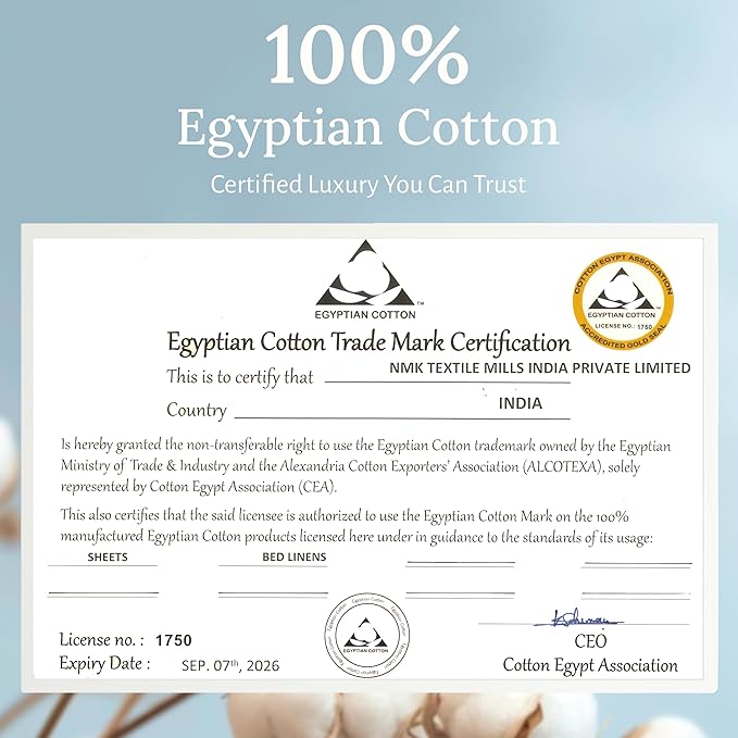 California Design Den 100% Egyptian Cotton King Size Pillow Cases Set of 2 - Image 6
