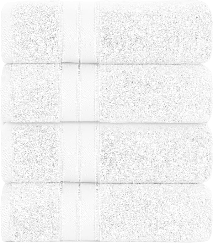 Modern Threads 4-Pack SpunLoft Bath Towel White 30x54 - Image 2
