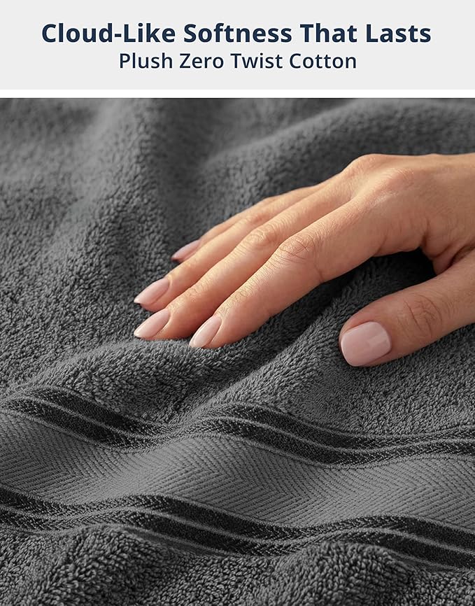 LANE LINEN 100% Cotton Bath Towels Set of 4 - Image 4
