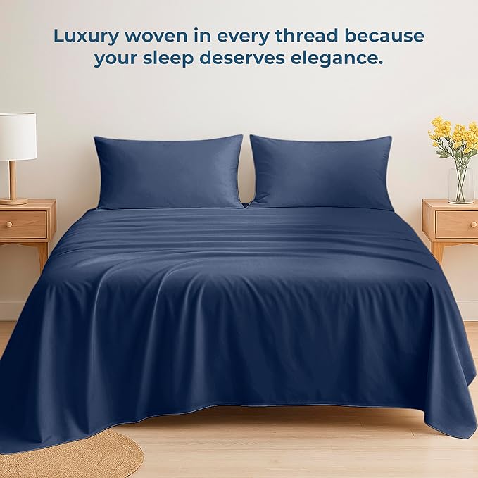 Royale Linens 100% Organic Cotton Twin XL Flat Sheet Only - Image 6