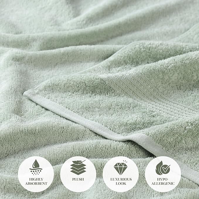 Superior Egyptian Cotton 8-Piece Towel Set, Guest Bath Decor Essentials - Image 8