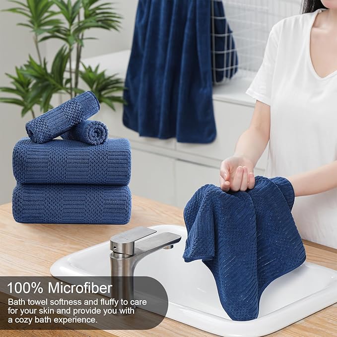 8 Piece Bath Towel Set-2 Oversized Bath Sheets, 2 Hand Towels, 4 - Image 3